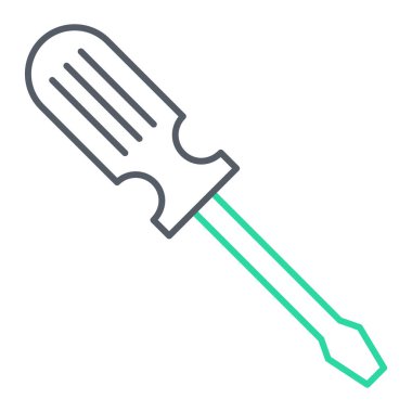 tornavida simgesi. Ana hatlı anahtar vektör çizimi. izole kontur sembolü