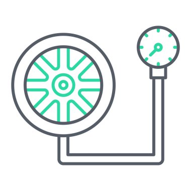 Araba lastiği ikonu vektörü. İnce çizgi işareti. izole edilmiş sınır sembolü çizimi