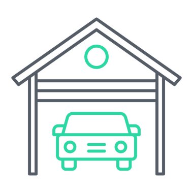 araba garajı ikon vektör çizimi tasarımı
