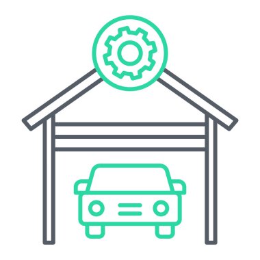 Araba tamir çizgisi ikon vektörü. İnce çizgi işareti. izole edilmiş sınır sembolü çizimi