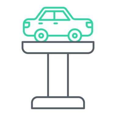 Araba park etme ikonu. Yol vektör işaretinin ana hatları. düzenlenebilir vuruş çizgisi