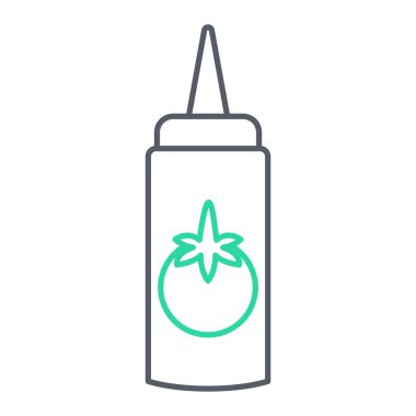 Hardal simgesi vektörü. İnce çizgi işareti. İzole edilmiş kontür sembolü gösterimi