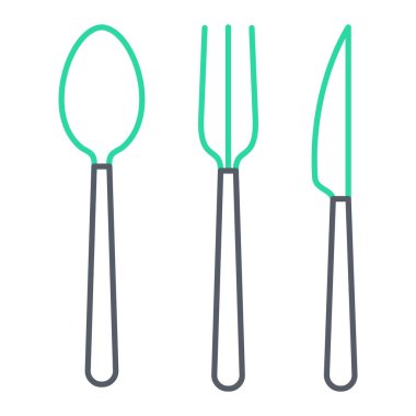 kaşık ve çatal ikonu. web tasarımı için çatal bıçak vektör simgelerinin düz çizimi