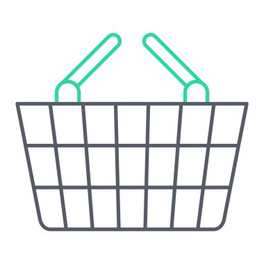 Alışveriş sepeti ikonu. Web için süpermarket arabası vektör simgelerinin basit çizimi