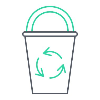 Çöp kutusu simgesi. beyaz arkaplanda izole edilmiş web tasarımı için ana hatlı geri dönüşüm kutusu vektör çizelgesi