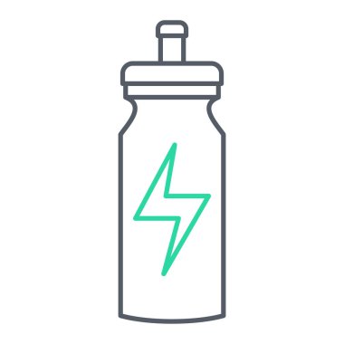 Su damlaları ikonlu şişe. Web için protein karıştırıcı vektör simgelerinin ana hatları