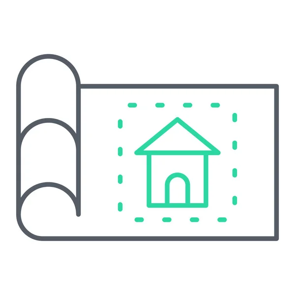 Vector Illustration Thin Line Icon House — Stock Vector