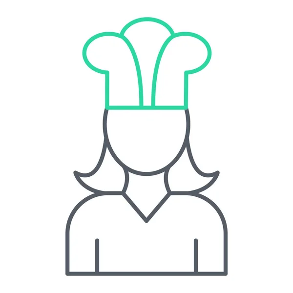 Εικόνα Σεφ Περίγραμμα Ανθρώπους Διανυσματική Απεικόνιση Σύμβολο Μάγειρας — Διανυσματικό Αρχείο