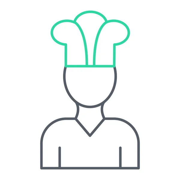 Chef Icon Outline People Avatar Vector Illustration Isolated Contour Symbol — стоковый вектор