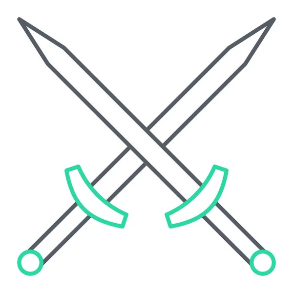 Sword Icon Outline Illustration Medieval Swords Vector Icons Web — Stock Vector