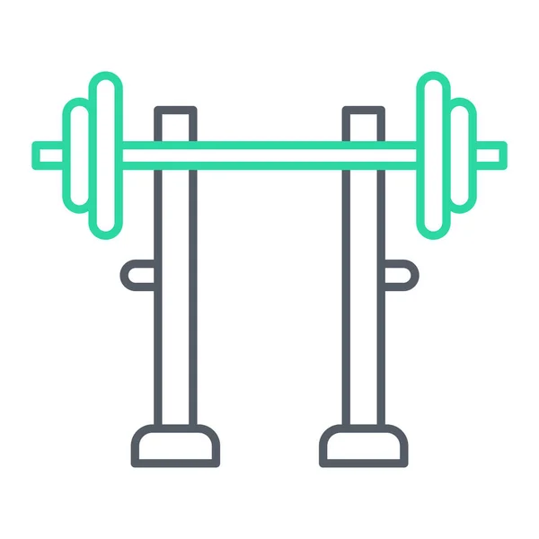 Ikona Sztangi Zarys Ilustracji Ikon Wektorowych Urządzeń Fitness Sieci — Wektor stockowy