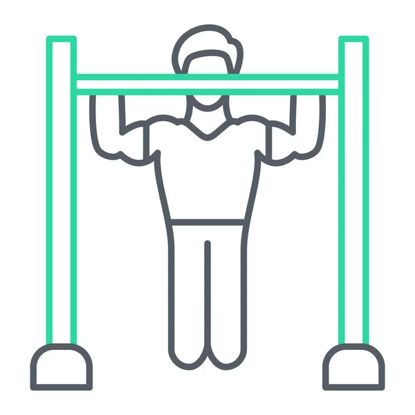 Weight Lifting Vector Thin Line Icon — 스톡 벡터