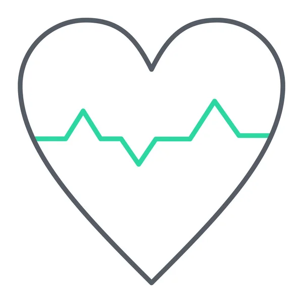 Línea Corazón Icono Ilustración Vectorial — Vector de stock