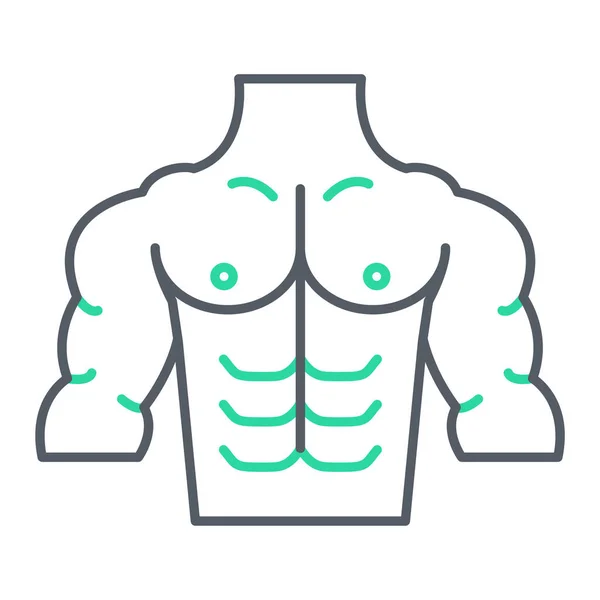 Ícone Corpo Humano Delinear Ilustração Símbolo Vetor Muscular —  Vetores de Stock