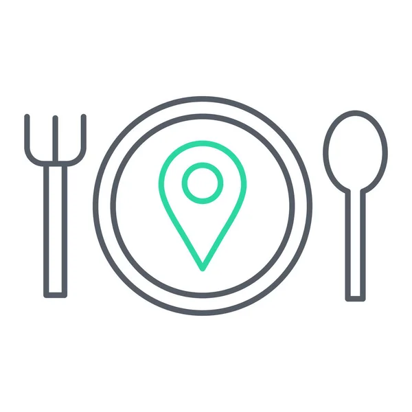 Restaurant Standort Symbol Vektor Illustration — Stockvektor