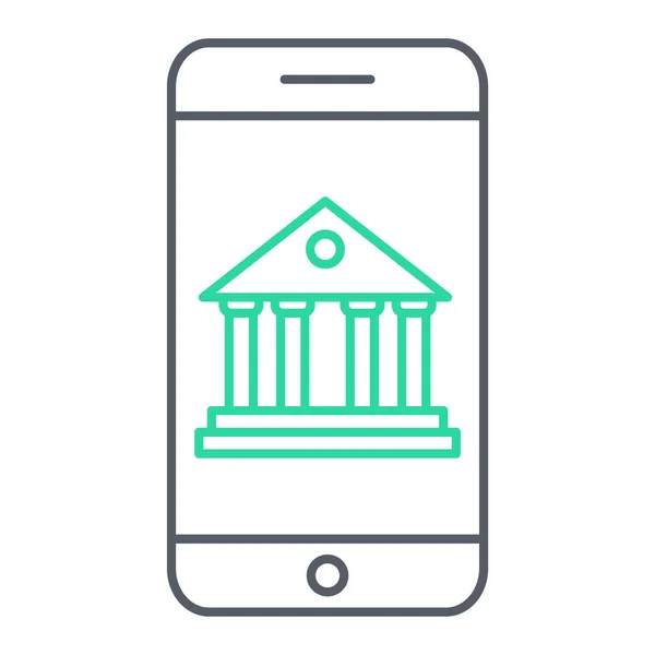 Smartphone Com Banco Banco Móvel Finanças Ilustração Vetorial — Vetor de Stock