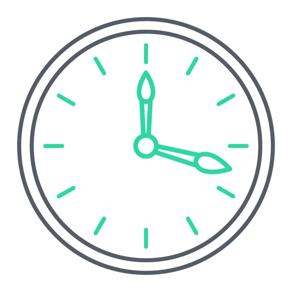 白い背景で隔離されたフラットスタイルの時計アイコン タイムシンボルベクトルイラスト — ストックベクタ