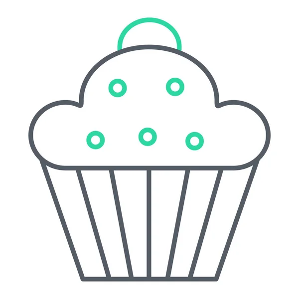 Cupcake Mit Sahne Und Schokoladenglasur Icon Vector Illustration Design — Stockvektor