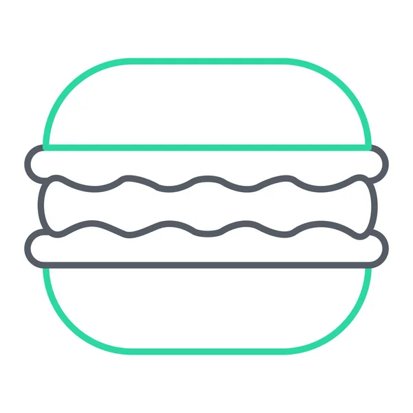 Hamburger Thin Line Icon Vector Illustration — Stock Vector