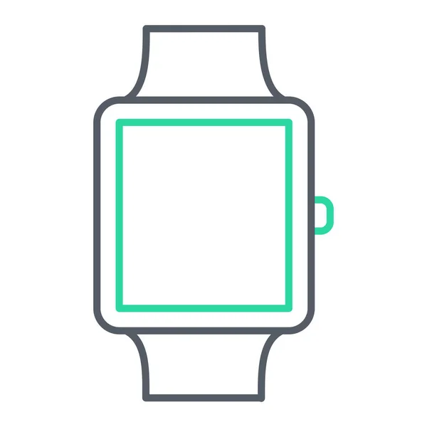 Smartwatch Mit Uhrensymbol Umriss Smartphone Vektor Illustration Auf Weißem Hintergrund — Stockvektor