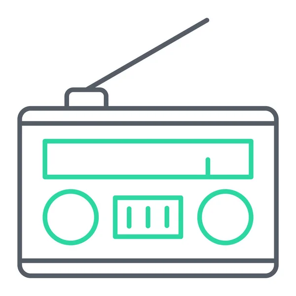 Radio Ikone Umriss Illustration Der Alten Retro Vektor Symbole Für — Stockvektor