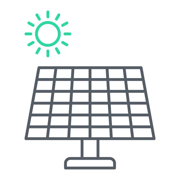 Icono Del Panel Solar Esquema Ilustración Los Iconos Vectoriales Energía — Vector de stock