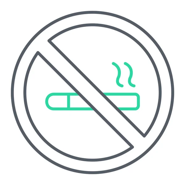 Žádná Ikona Kouření Jednoduché Ilustrace Bez Ikon Vektorů Cigaret Pro — Stockový vektor