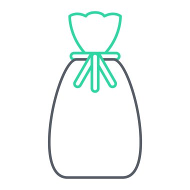 Çuval dolusu para çantası ikonu. Beyaz arkaplanda izole edilmiş web tasarımı için doğal bitki vektör simgelerinin basit çizimi