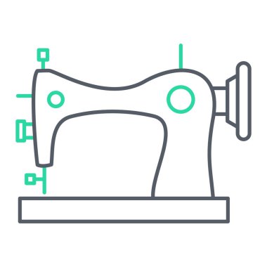 Dikiş makinesi simgesi beyaz arkaplanda izole edildi. vektör illüstrasyonu