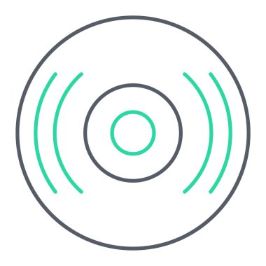 CD disk simgesi. özet müzik sembolü vektör resimleme piktogramı.