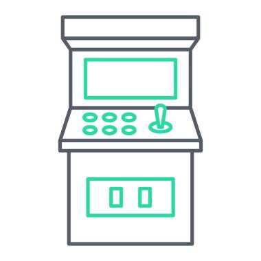 ATM makine simgesi. Web için dizüstü bilgisayar vektör simgelerinin özet çizimi