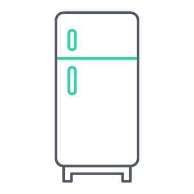 buzdolabı çizgisi simgesi, vektör illüstrasyonu