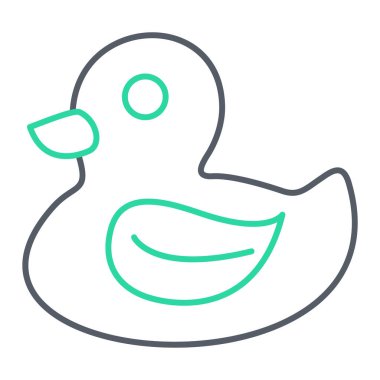 Ördek ikonu. Web için plastik oyuncak vektör simgelerinin özet çizimi