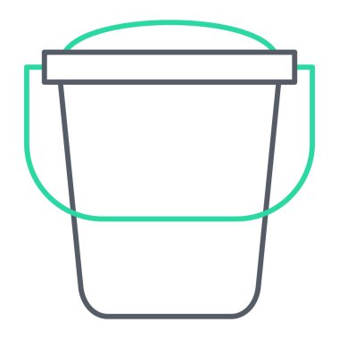 Kova ikonu. Web için temizlik ekipmanı vektör simgelerinin basit çizimi