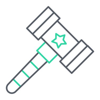 çizgi çekiç ikonu vektörü. İnce çizgi işareti. izole edilmiş sınır sembolü çizimi