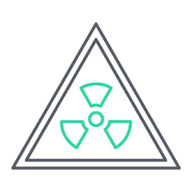 Radyasyon tehlike işareti simgesi. Tehlike sembolü düz dizayn. vektör illüstrasyonu