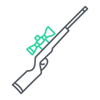 Askeri silah ikonu. Avcı vektör sembolünün ana hatları.