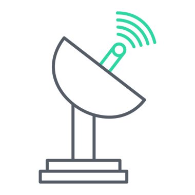 uydu anten simgesi. Ana hatlı kablosuz anten vektör çizimi. izole edilmiş sembol.