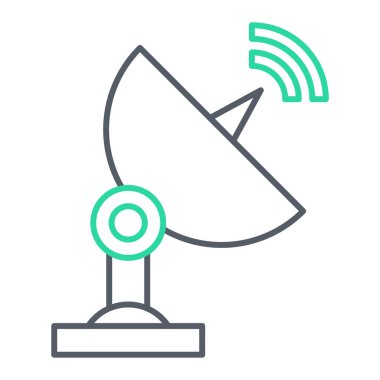 uydu anten çizgisi simgesi, vektör illüstrasyonu