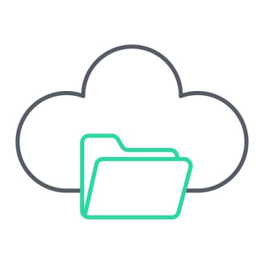 bulut hesaplama veri depolama ikonu vektör illüstrasyonu