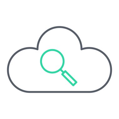 Bulut hesaplama arama simgesi vektör illüstrasyon tasarımı