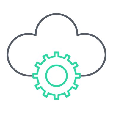 Bulut hesaplama teknolojisi ikon vektör çizimi