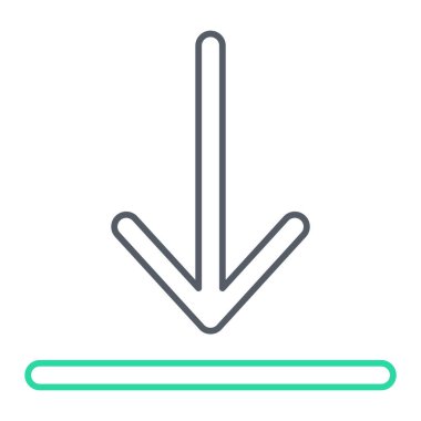 aşağı ok simgesi. Web için basit vektör çizgisi simgelerinin indirilmesi