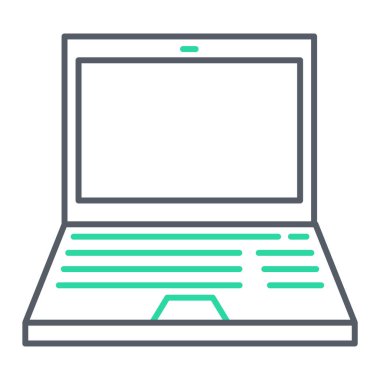 bilgisayar ve ekran vektör illüstrasyon tasarımlı dizüstü bilgisayar