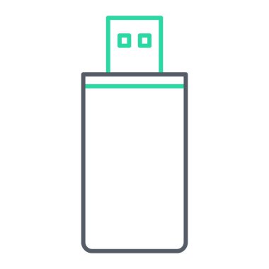 USB flash disk simgesi. Web için bilgisayar vektör simgelerinin özet çizimi