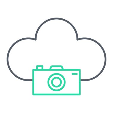 Bulut hesaplama teknolojisi ikon vektör çizimi tasarımı