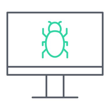 Web ve mobil uygulama tasarımınız için beyaz arkaplanda izole edilmiş virüs simgesi vektörü, logo kavramını izleyin