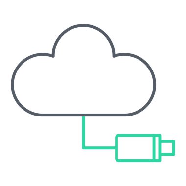 Bulut hesaplama simgesi vektör illüstrasyonu