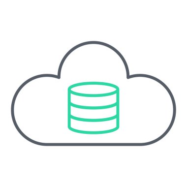 bulut hesaplama veri depolama ikonu vektör illüstrasyonu