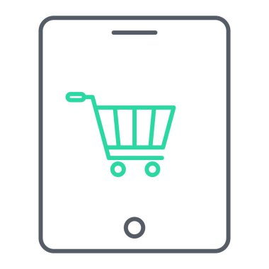 Alışveriş arabası simgesi, vektör illüstrasyonu